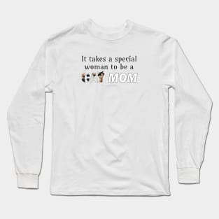 It takes a special woman to be a cat mom - black and white cat oil painting word art Long Sleeve T-Shirt